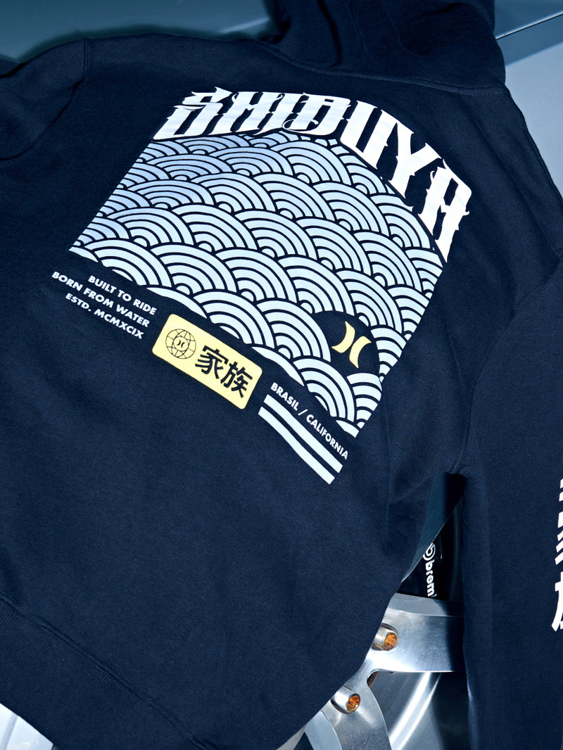 Moletom Canguru Hurley x Shibuya Escama Preto
