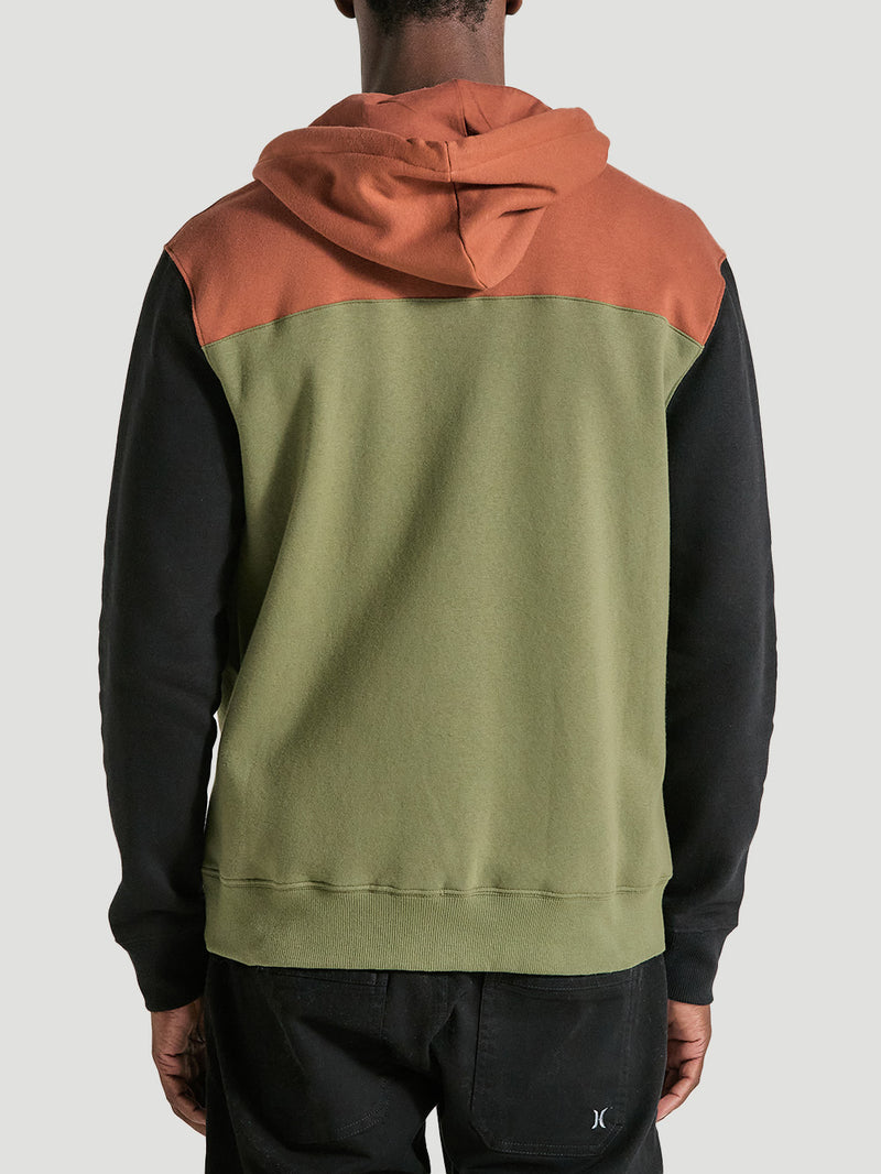 Moletom Canguru Com Zíper Verde Militar Hurley Block