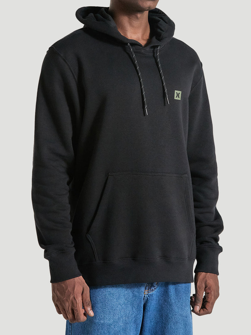 Moletom Canguru Preto Básico Hurley Mini Icon II