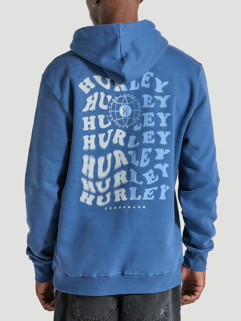 Moletom com Capuz e Bolso Canguru Azul Marinho Hurley Level