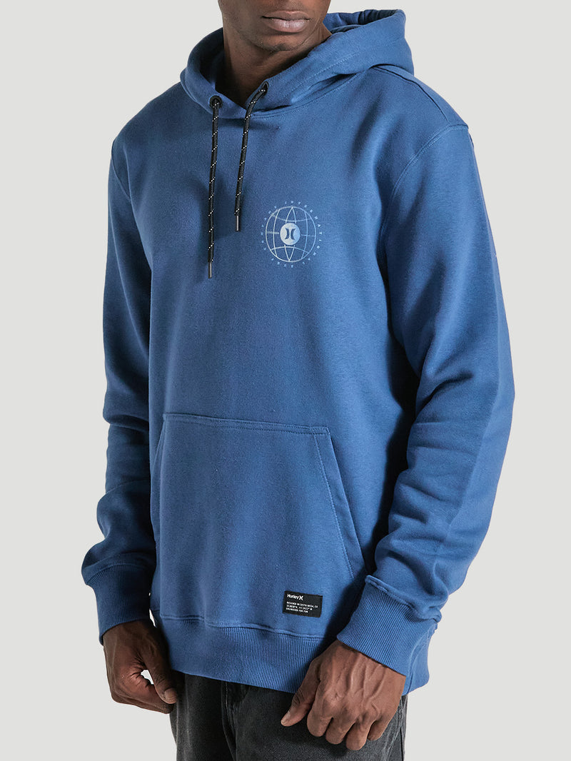 Moletom com Capuz e Bolso Canguru Azul Marinho Hurley Level