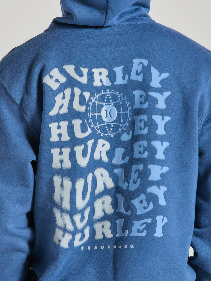 Moletom com Capuz e Bolso Canguru Azul Marinho Hurley Level