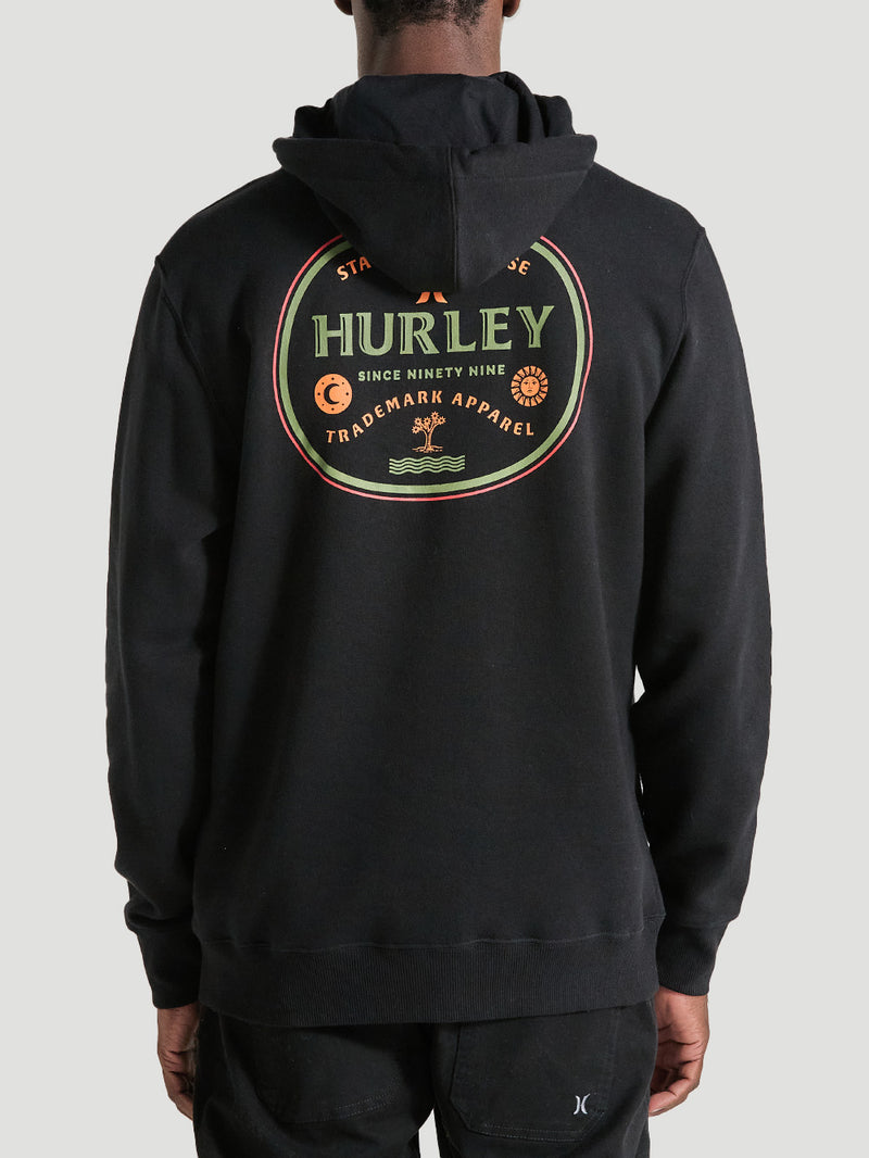Moletom Canguru Preto Estampa Retrô Hurley Bottle