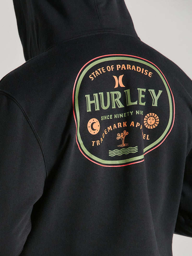 Moletom Canguru Preto Estampa Retrô Hurley Bottle