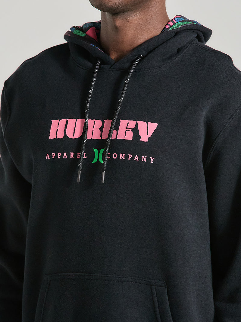 Moletom Grosso Canguru Preto Hurley Surf Noise