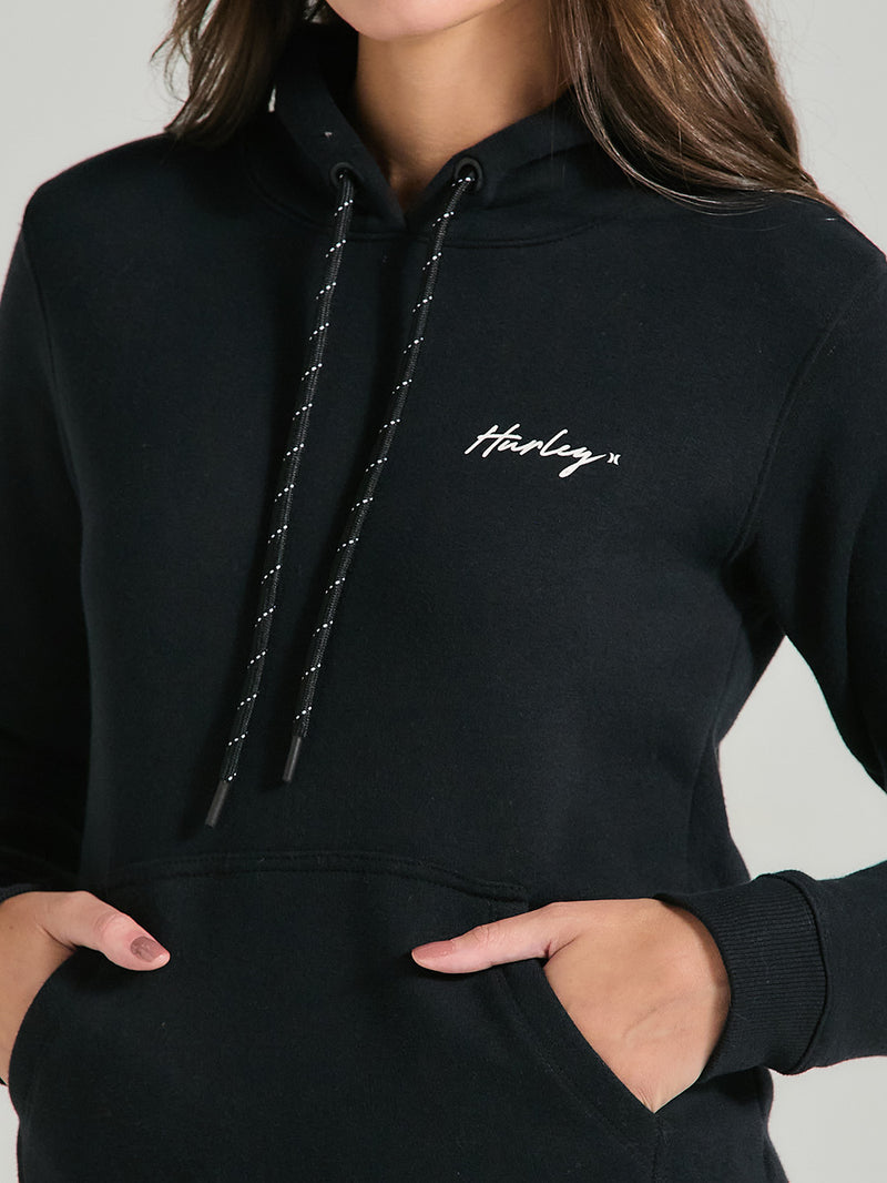 Moletom Canguru Feminino Preto Hurley Line