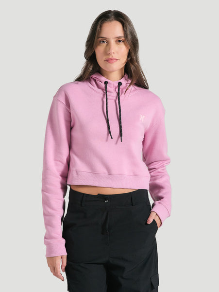 Moletom Cropped Com Capuz Rosa Hurley Mini Icon