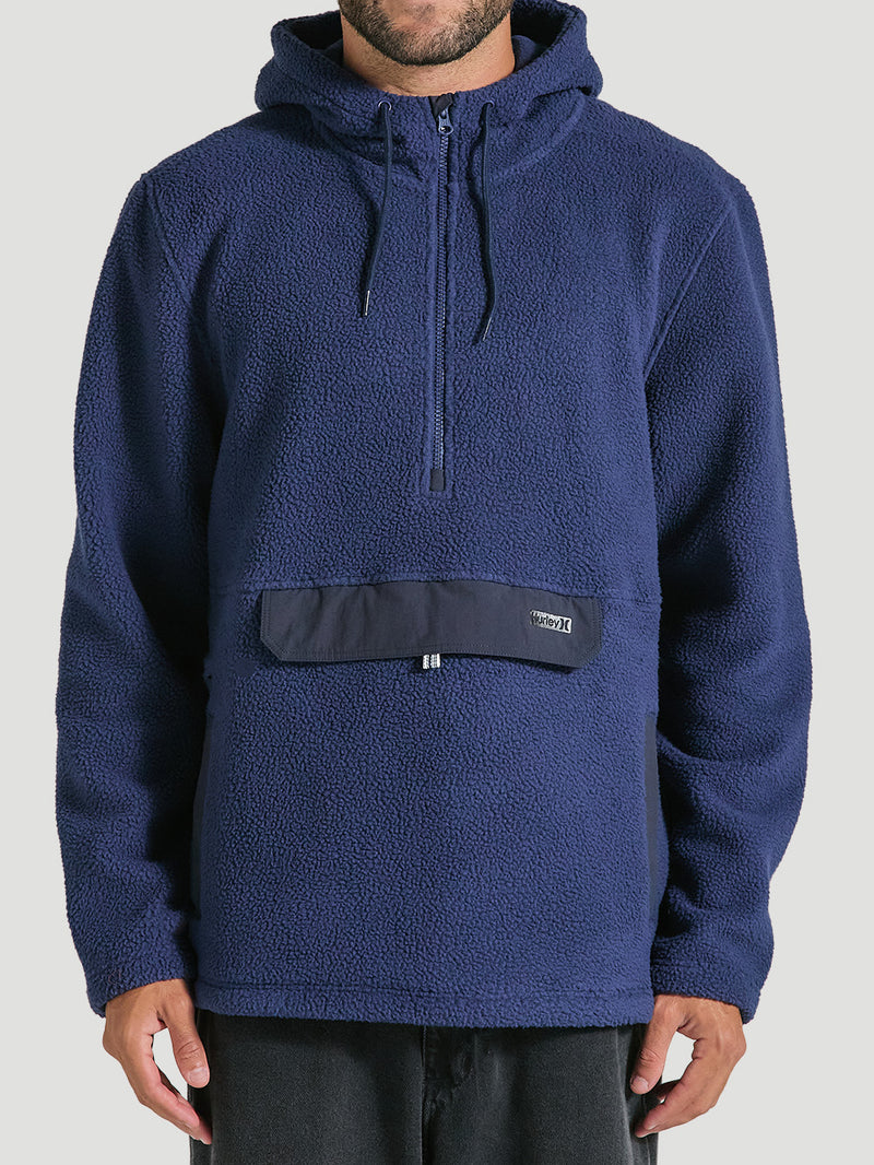Moletom Fleece Azul Hurley Burrito Sherpa Anorak