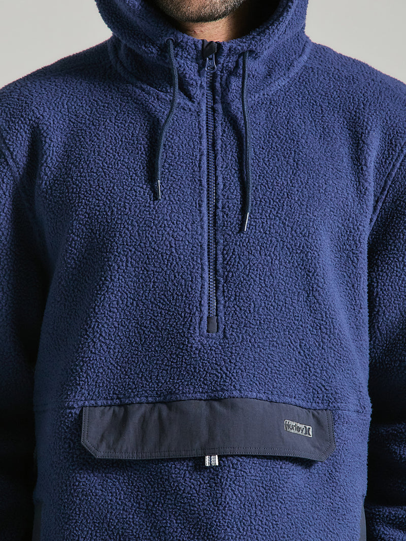 Moletom Fleece Azul Hurley Burrito Sherpa Anorak
