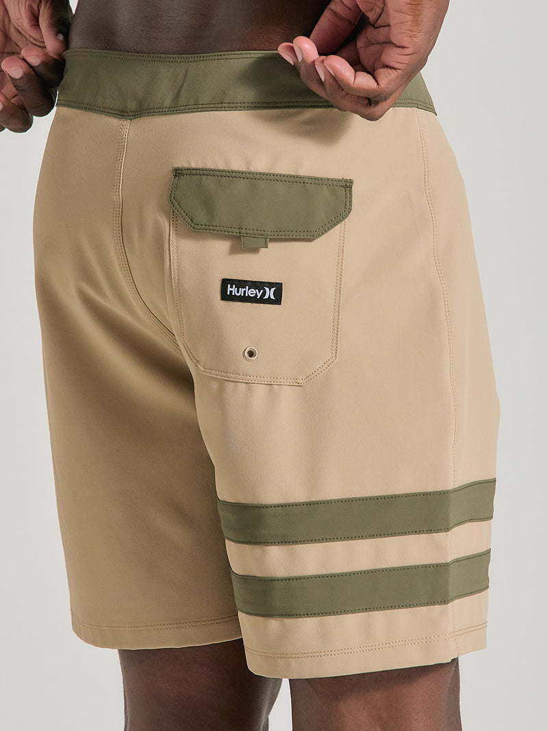 Boardshorts Phantom 18 Polegadas Bege Hurley Block Party
