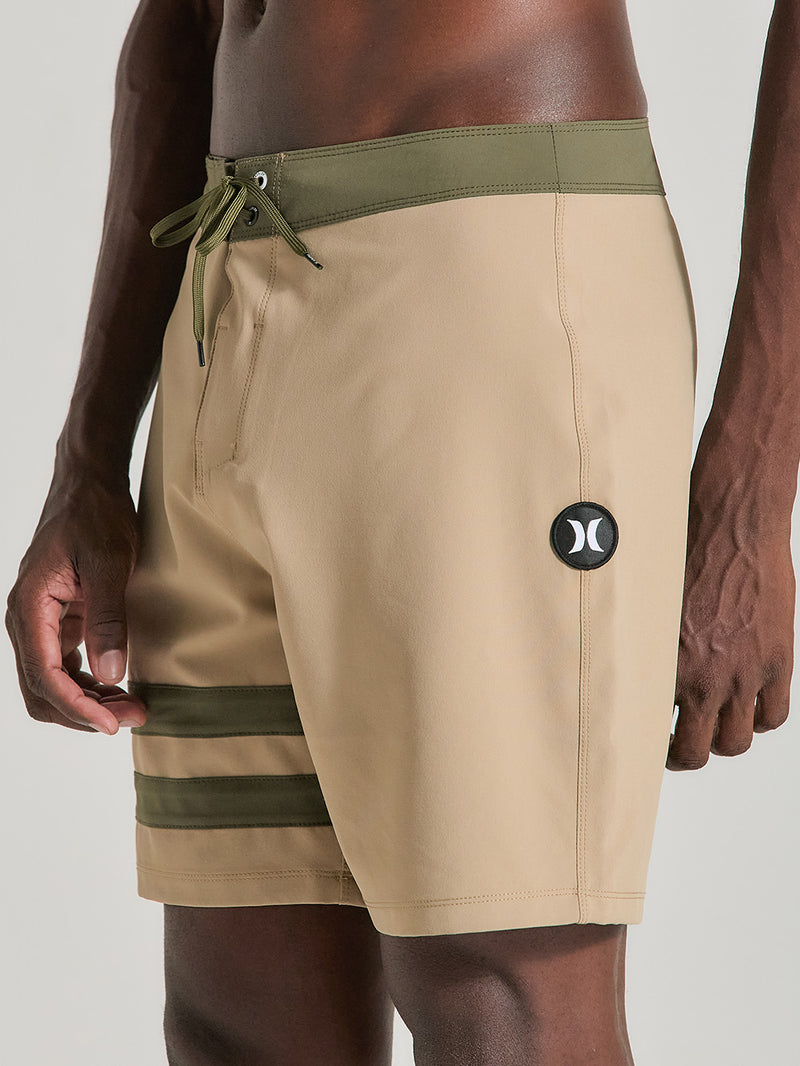 Boardshorts Phantom 18 Polegadas Bege Hurley Block Party