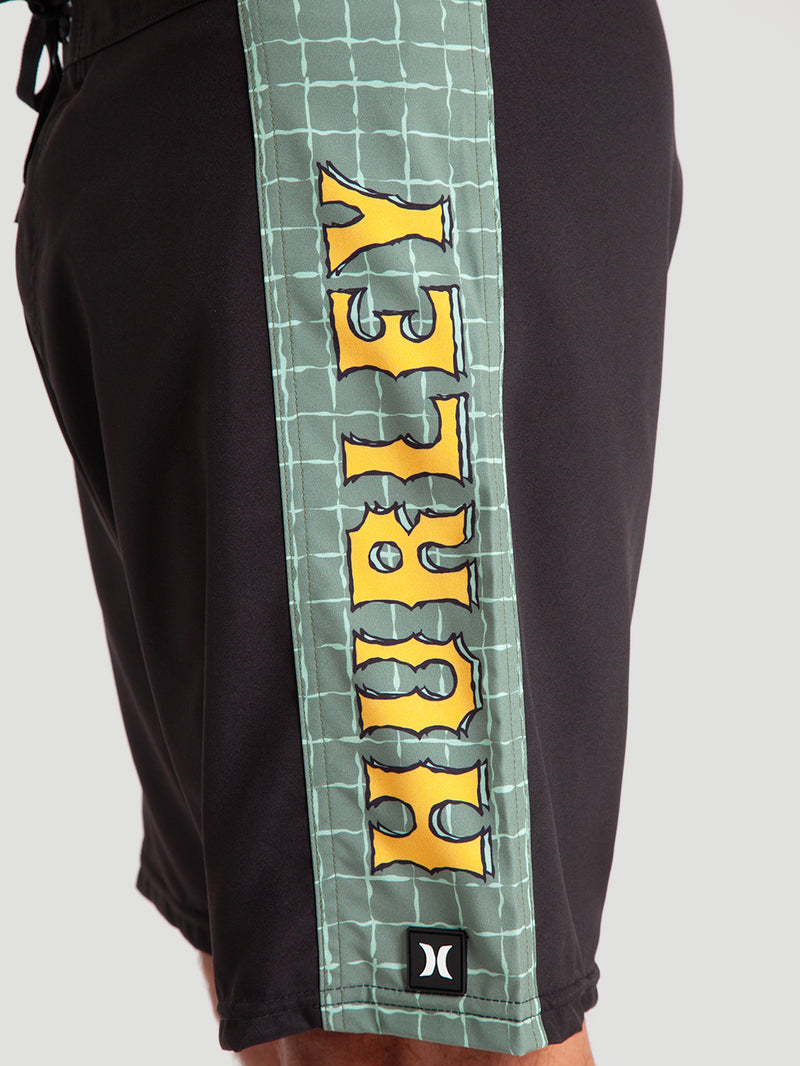 Boardshorts 18 Polegadas Preto Hurley Side Retrô
