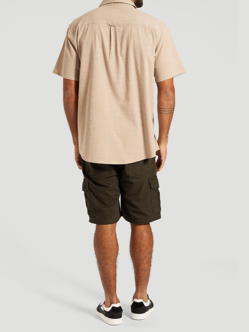 Camisa Masculina Caqui Hurley One&Only Slub