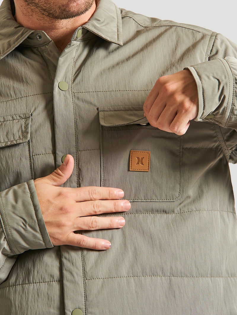 Jaqueta Hurley Santa Cruz Quilted Verde Militar