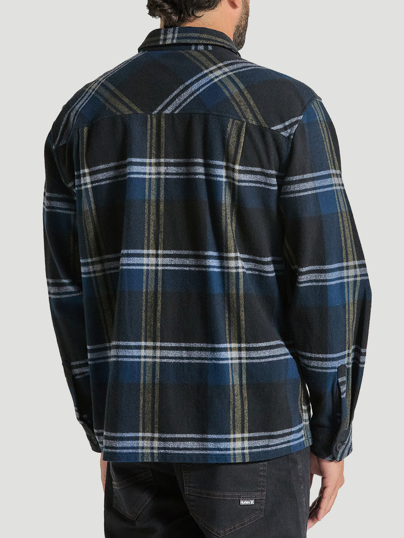 Camisa Flanela Xadrez Manga Longa Preta Hurley Santa Cruz Shoreline