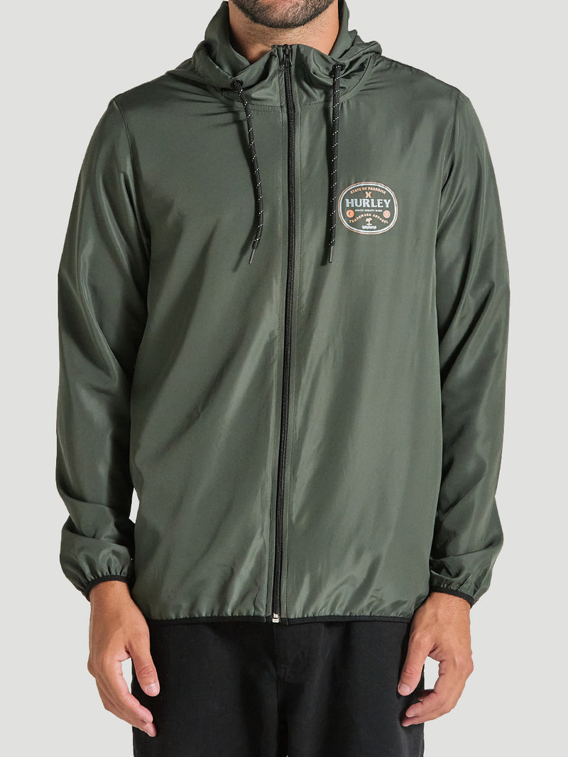 Jaqueta Corta Vento Verde Militar Hurley Bottle