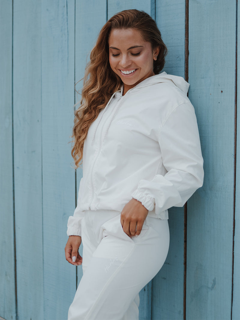 Jaqueta Corta-Vento Feminina Com Capuz Off White Hurley Naturale