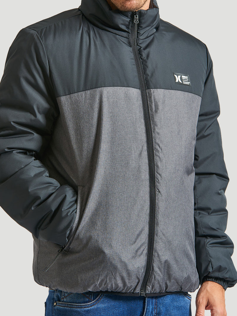 Jaqueta Puffer Pesada Preta Hurley Cruiser