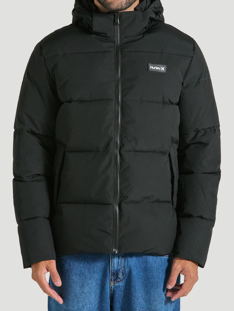 Jaqueta Puffer Pesada Preta Hurley Master