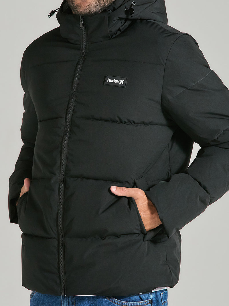 Jaqueta Puffer Pesada Preta Hurley Master