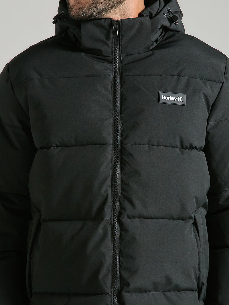 Jaqueta Puffer Pesada Preta Hurley Master