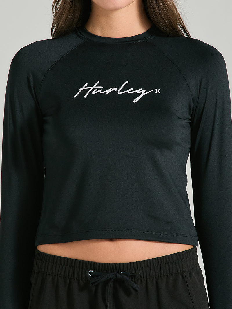 Camiseta Surf Feminina Manga Longa Preta UV Hurley O&O
