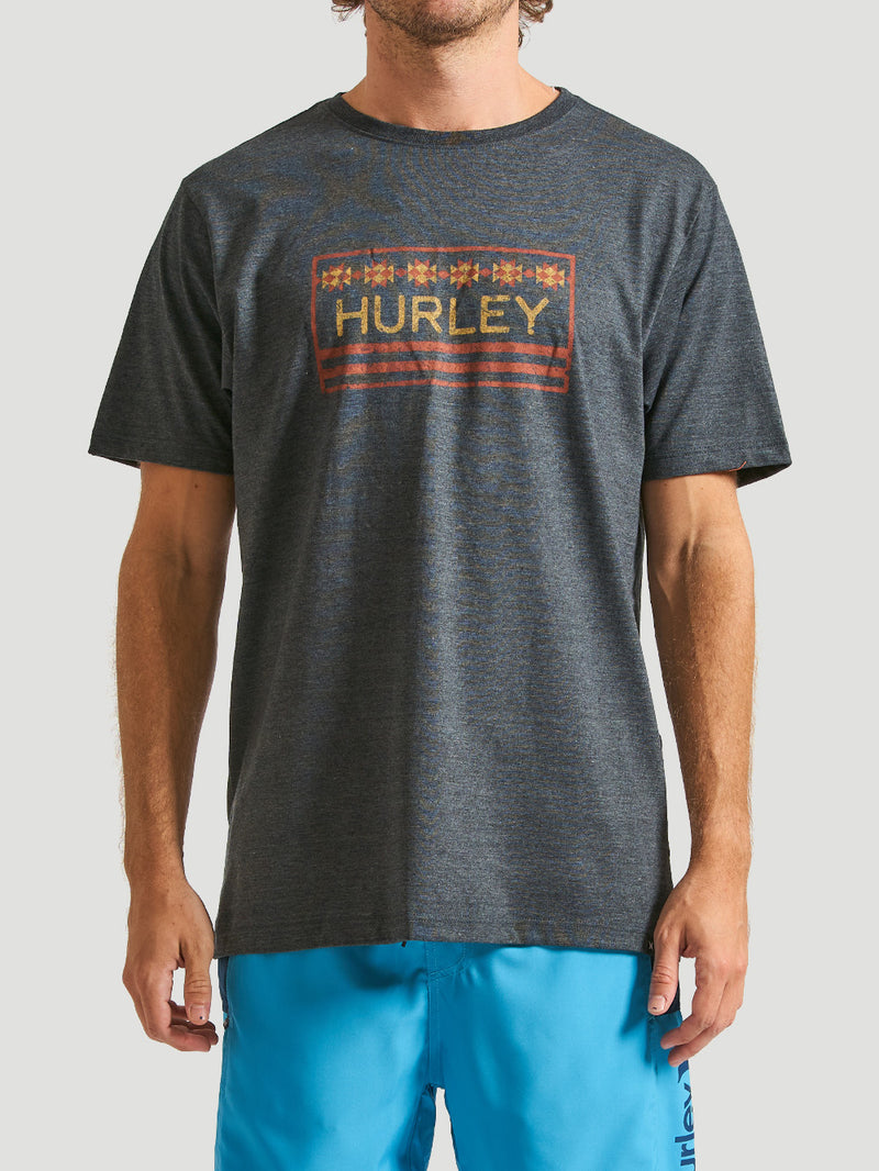 Camiseta Hurley Native Box Mescla Preto