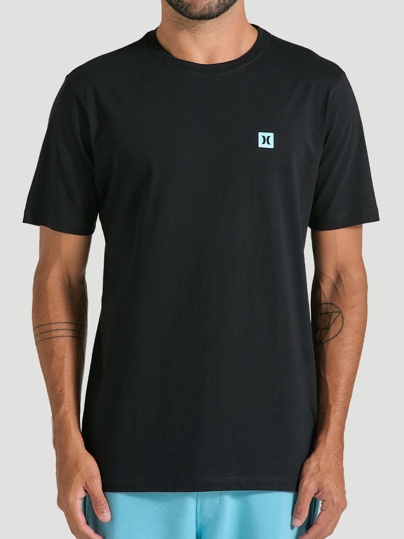 Camiseta em Algodão Preta Hurley Mini Icon