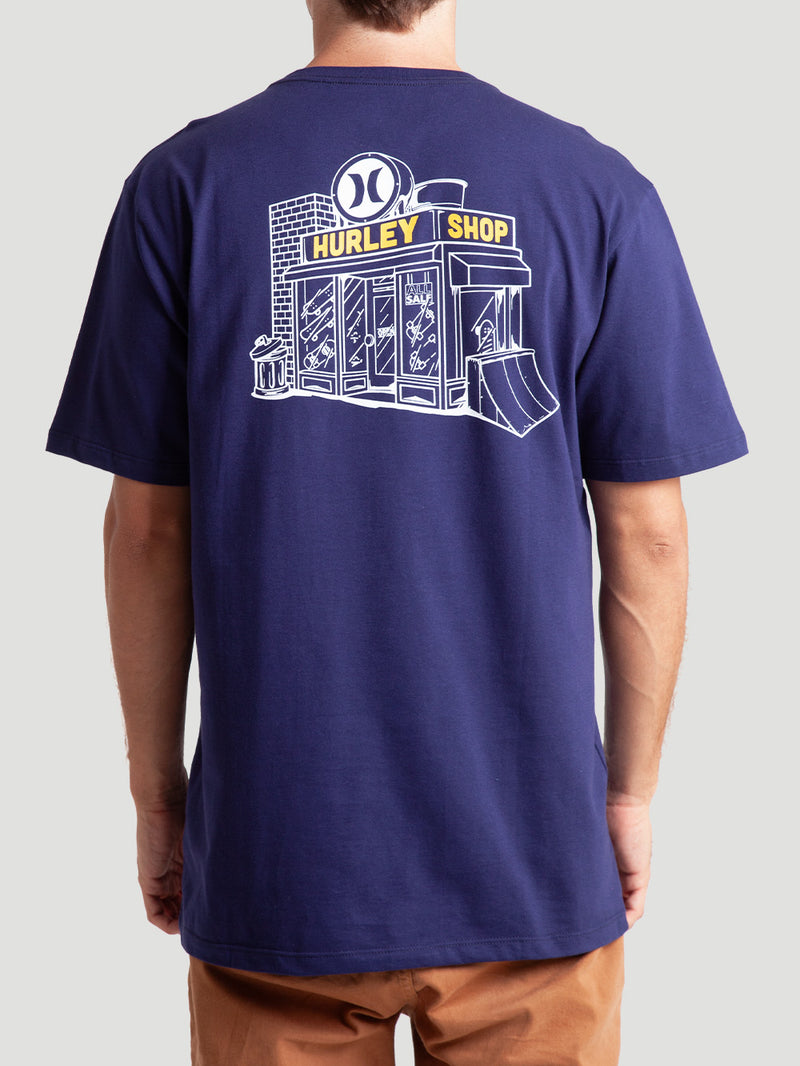 Camiseta Manga Curta Azul Hurley Shop