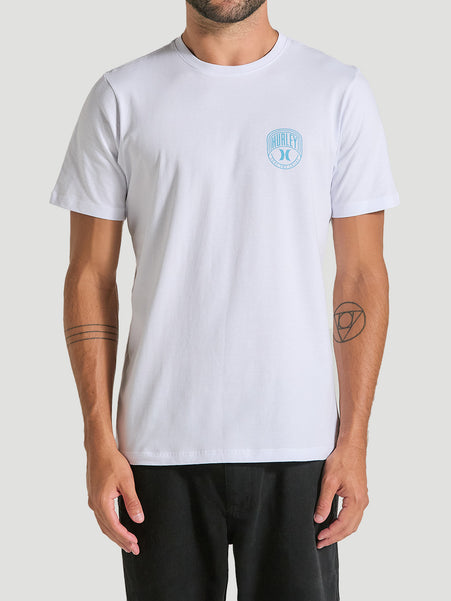 Camiseta Básica Branco Hurley Escudo