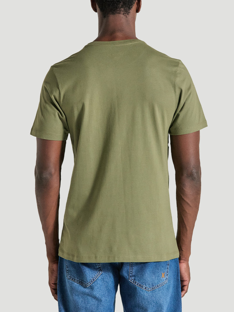 Camiseta Básica Verde Militar Hurley Escudo