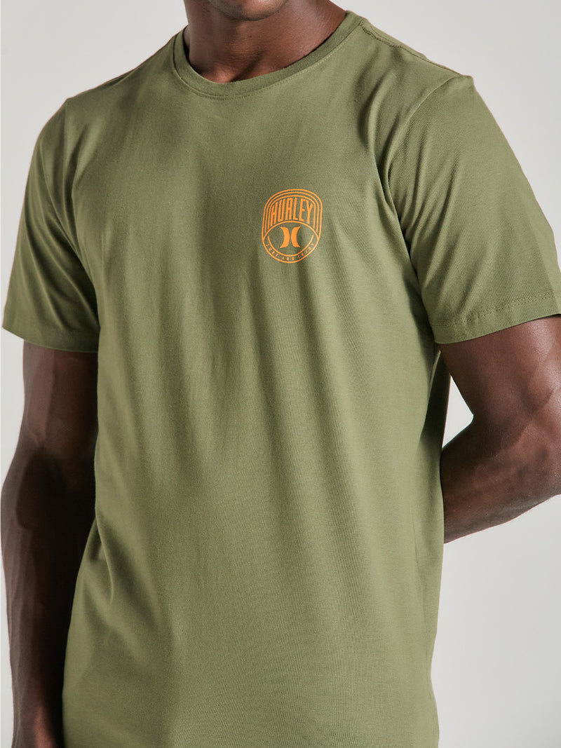 Camiseta Básica Verde Militar Hurley Escudo