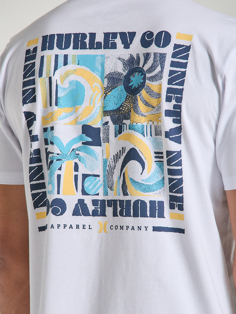 Camiseta Manga Curta Branca Estampada Hurley Surf Noise