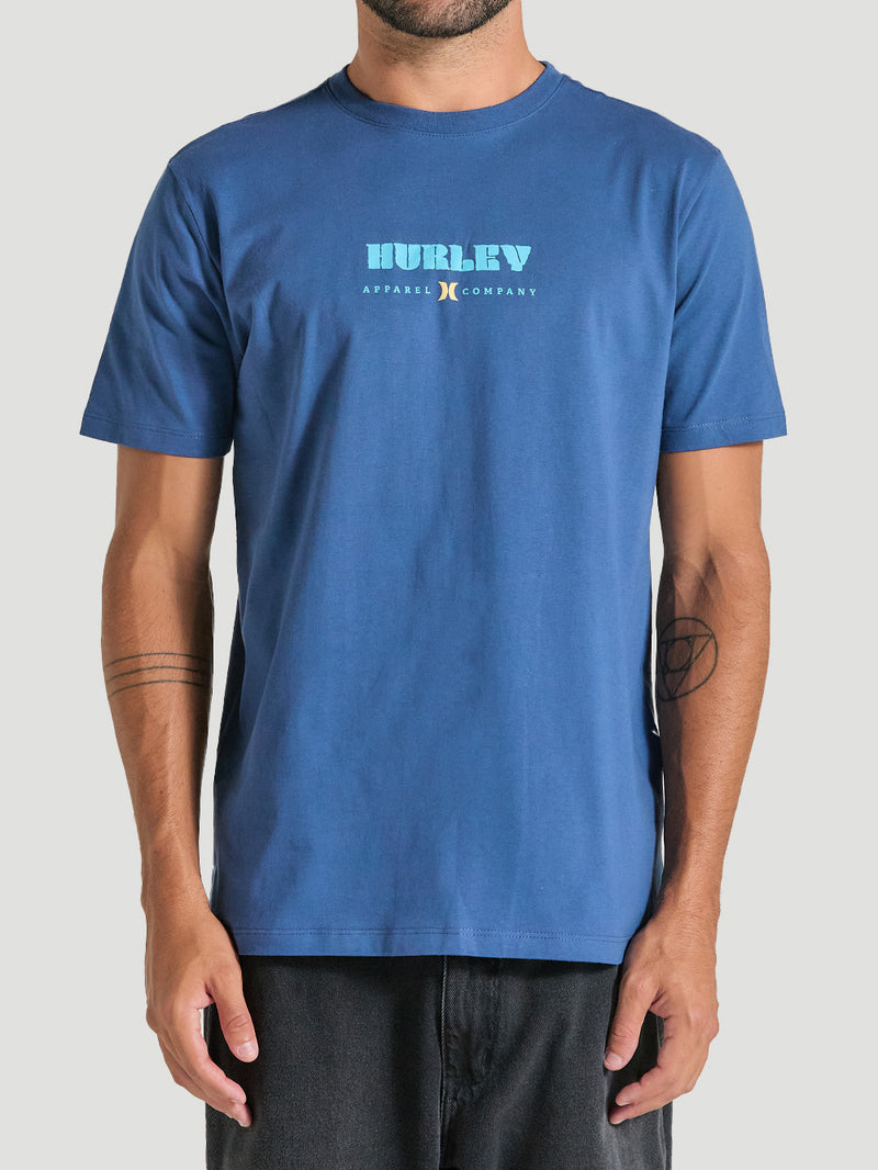 Camiseta Manga Curta Azul Marinho Estampada Hurley Surf Noise