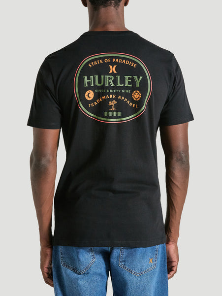 Camiseta Preta Básica Manga Curta Hurley Bottle