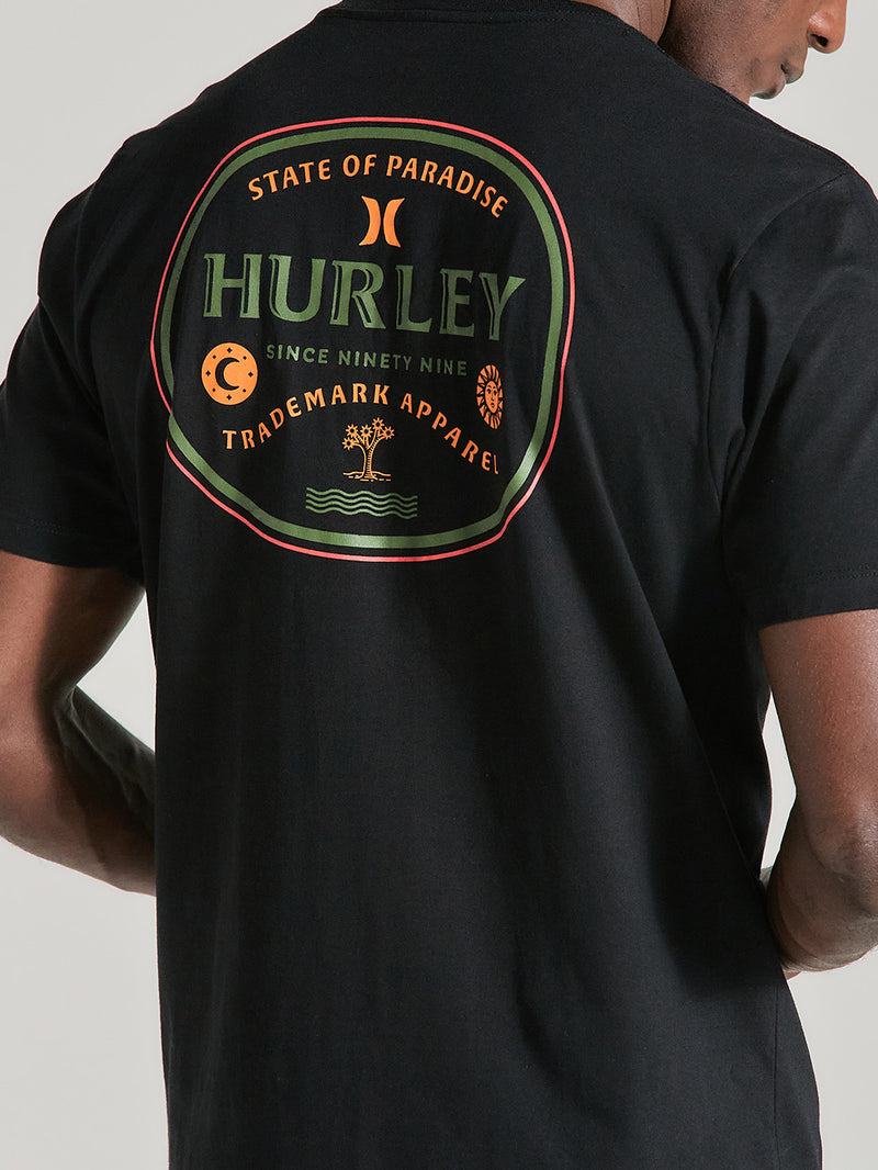 Camiseta Preta Básica Manga Curta Hurley Bottle