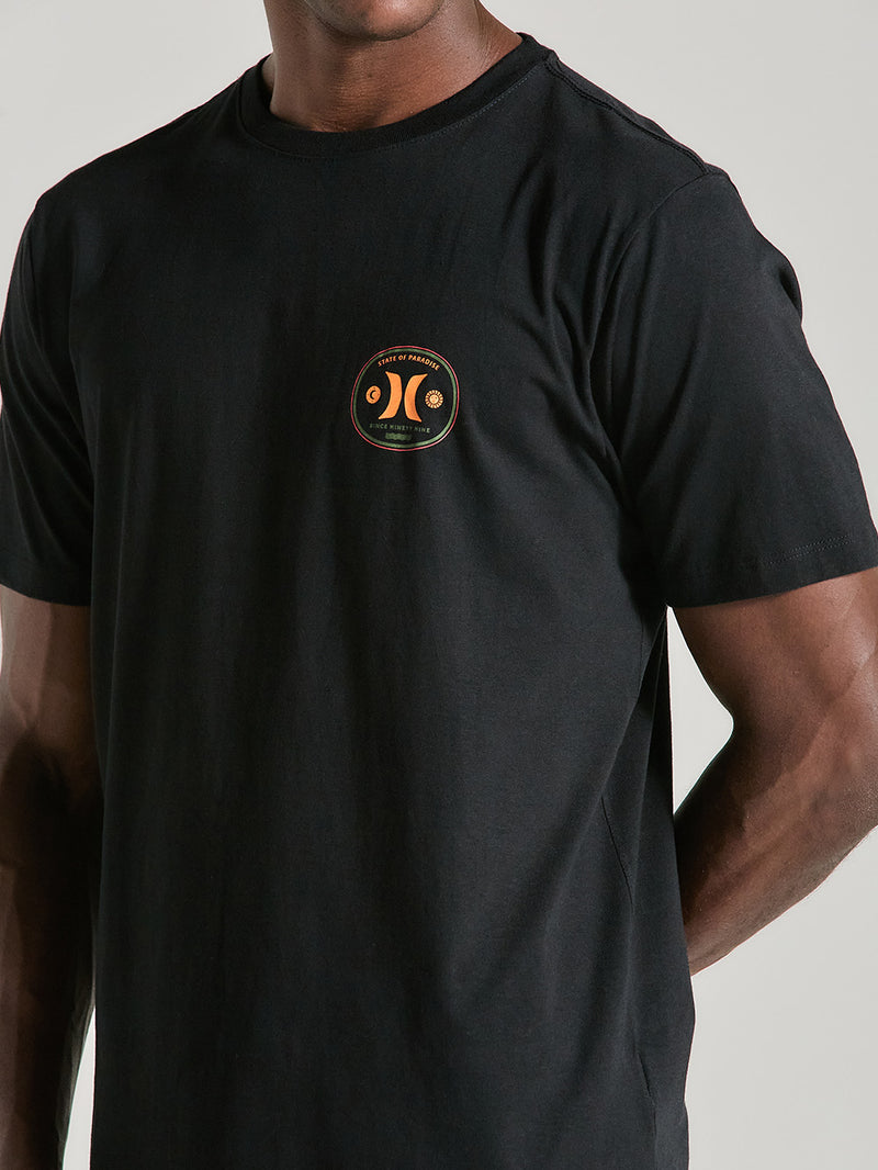 Camiseta Preta Básica Manga Curta Hurley Bottle