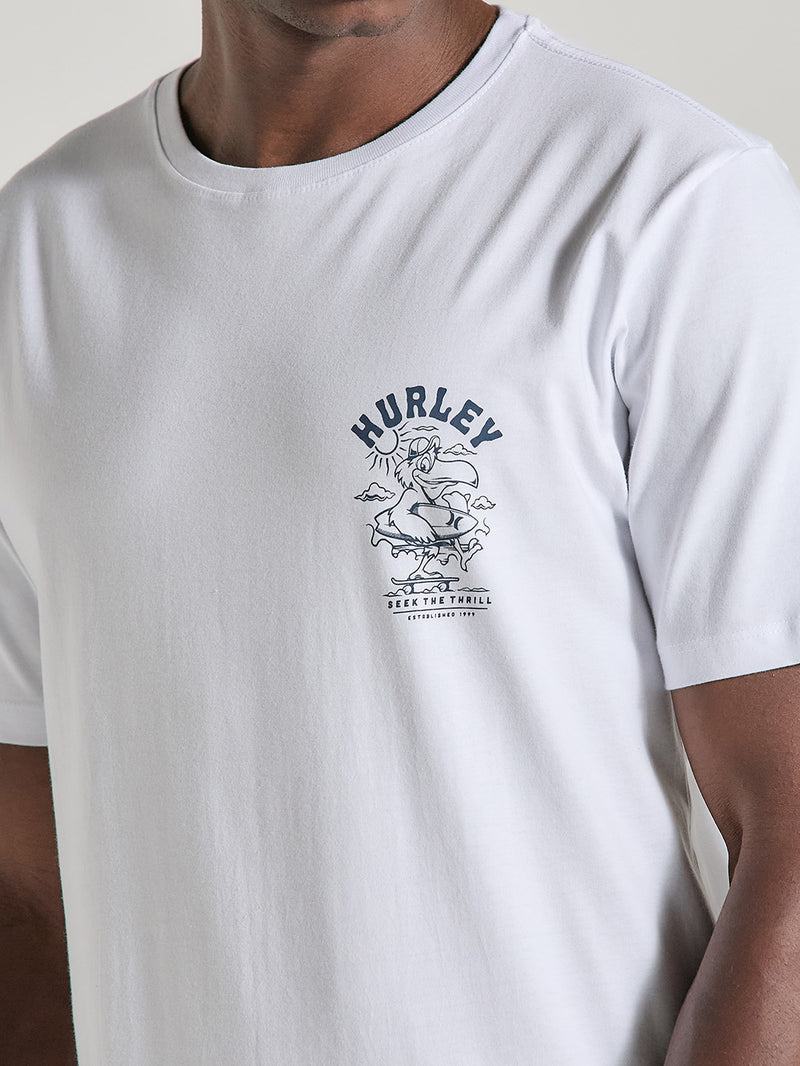 Camiseta Slim Básica Manga Curta Branca Hurley Seek
