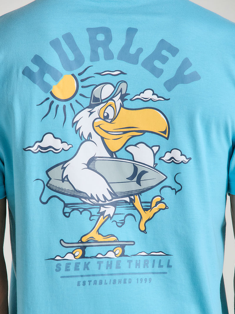 Camiseta Slim Básica Manga Curta Azul Hurley Seek