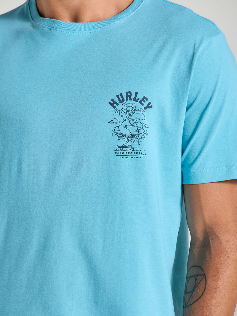 Camiseta Slim Básica Manga Curta Azul Hurley Seek