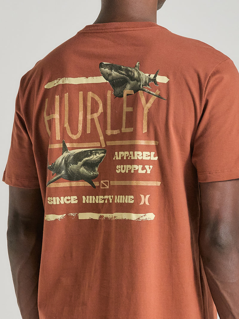 Camiseta Estampada Algodão Marrom Hurley Shark