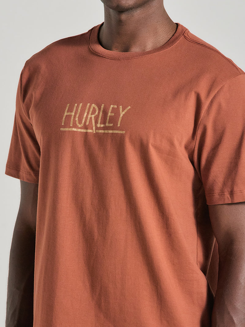 Camiseta Estampada Algodão Marrom Hurley Shark
