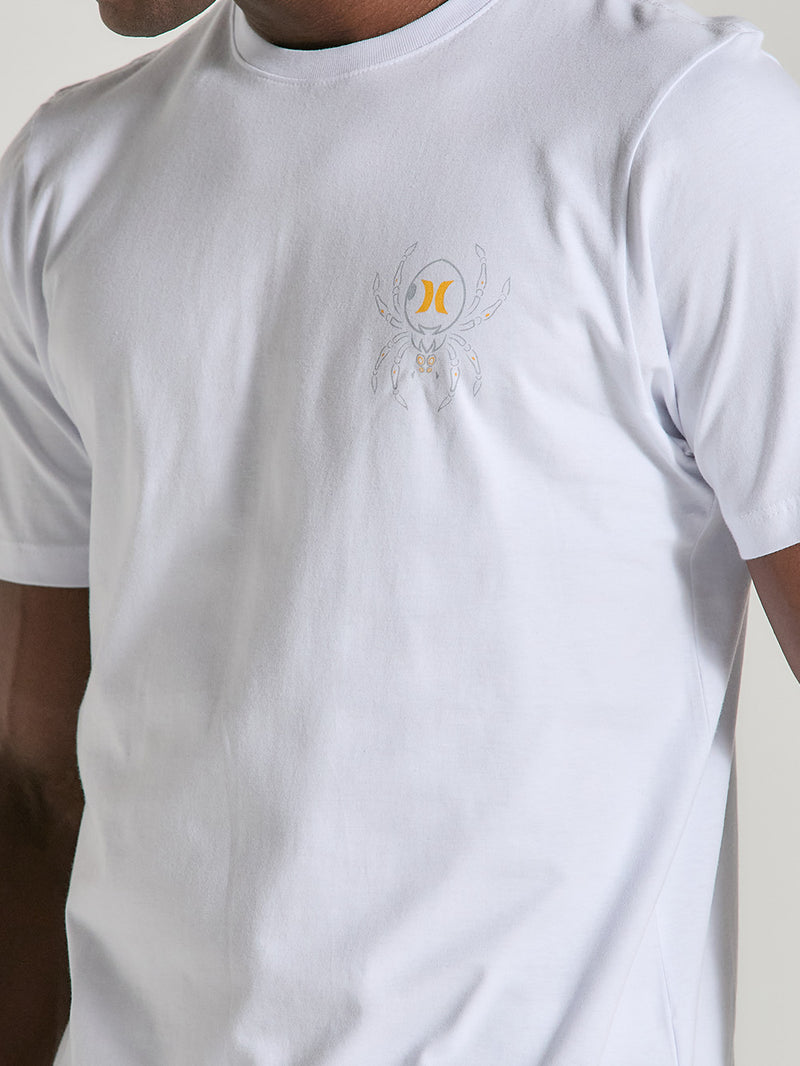 Camiseta Branca Com Estampa Nas Costas Hurley Spider