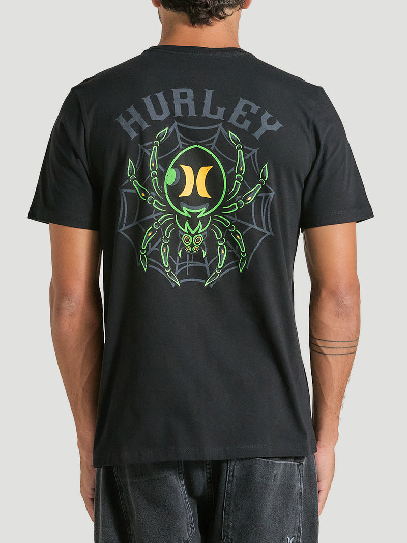 Camiseta Preta Com Estampa Nas Costas Hurley Spider