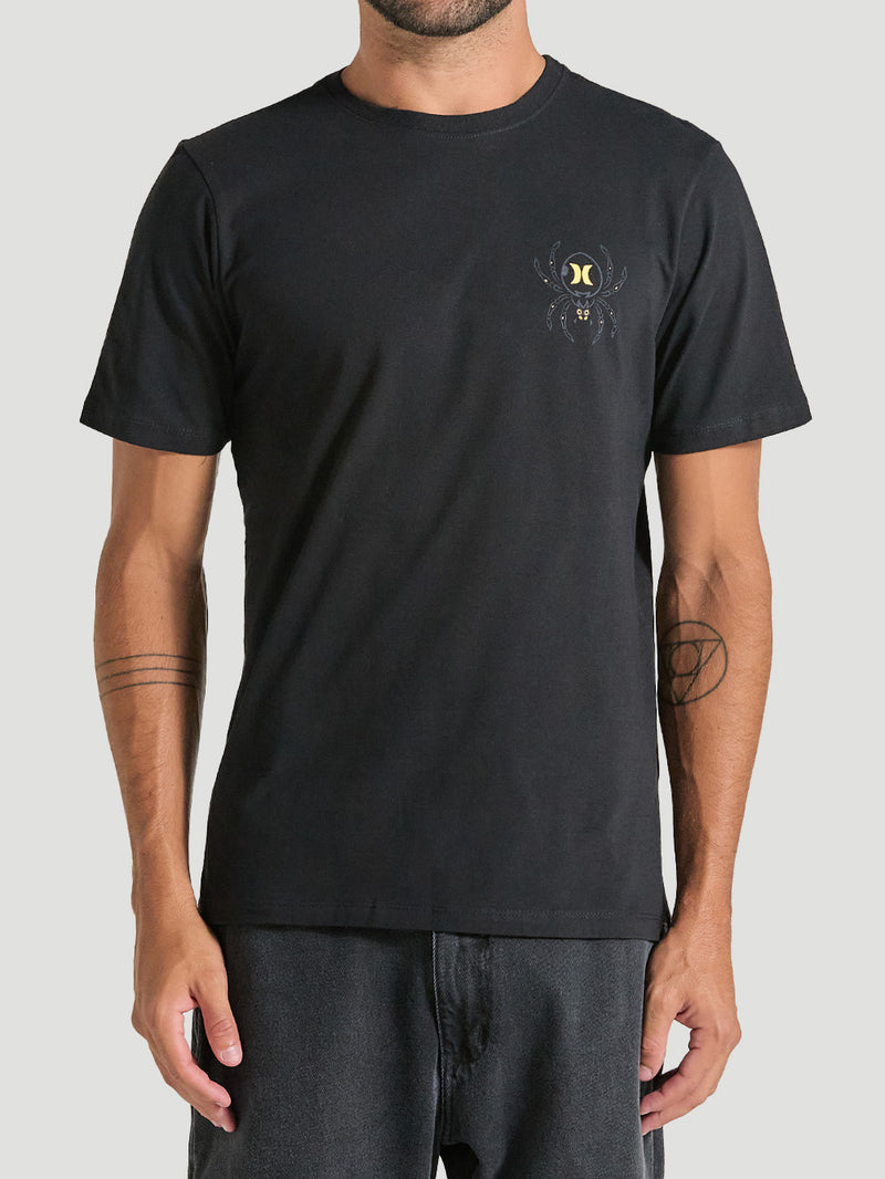 Camiseta Preta Com Estampa Nas Costas Hurley Spider