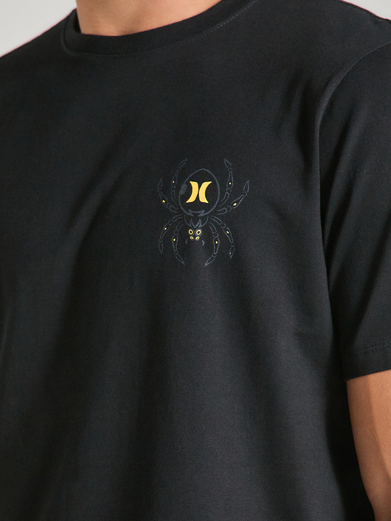 Camiseta Preta Com Estampa Nas Costas Hurley Spider