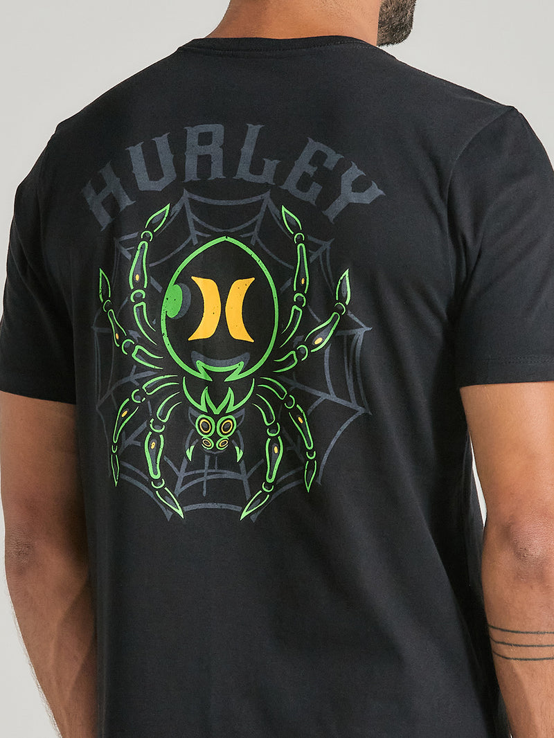 Camiseta Preta Com Estampa Nas Costas Hurley Spider