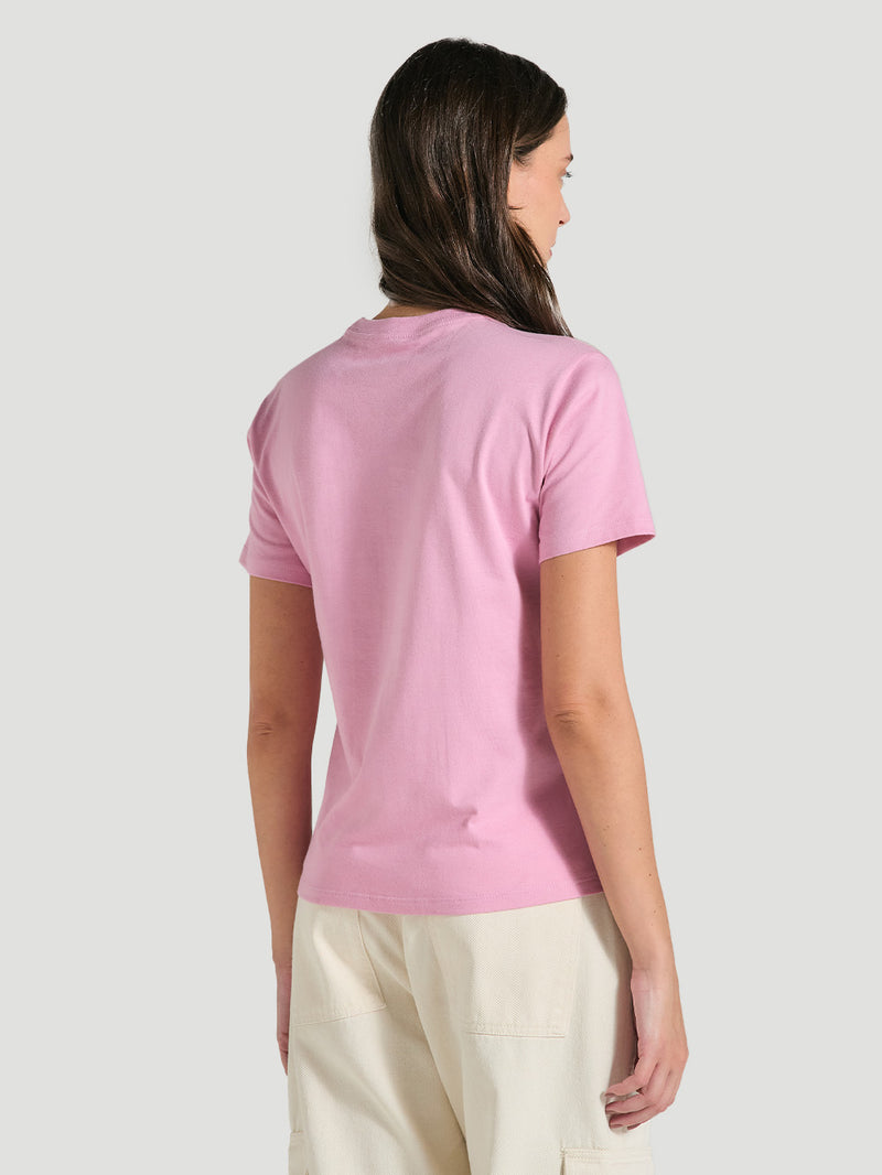 Camiseta Feminina Básica Rosa Manga Curta Hurley Line
