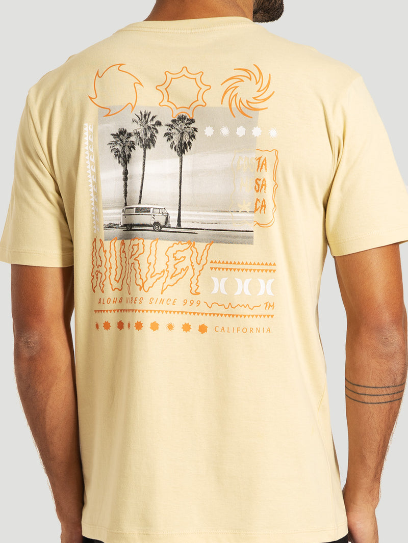 Camiseta Manga Curta Bege Hurley Psyko