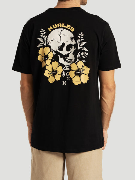 Camiseta Manga Curta Preta Hurley Hibiskull